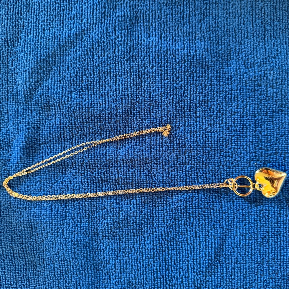 Gold Heart Pendant Necklace - Women's Jewelry